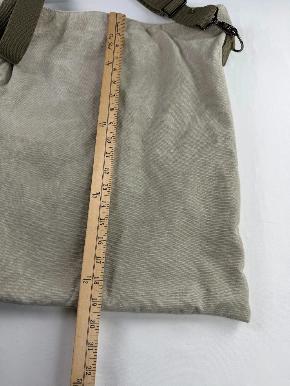 Kangol Canvas Tan and Olive Green Canvas Folding Messenger Bag Adjustable Strap